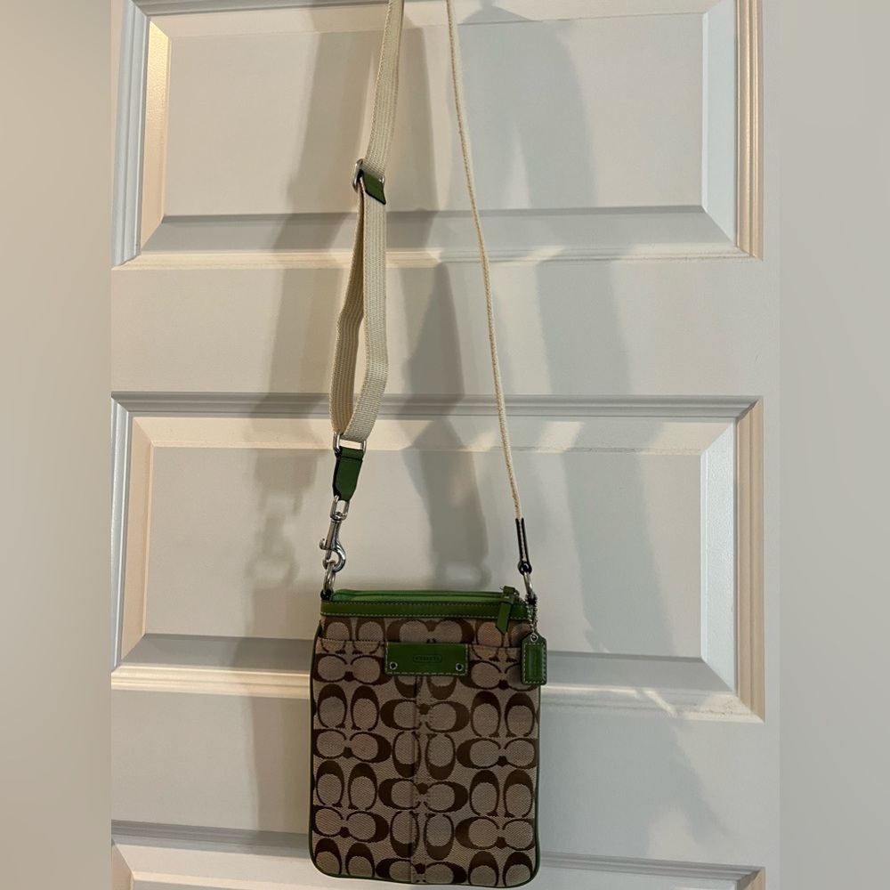 Green coach Crossbody purse